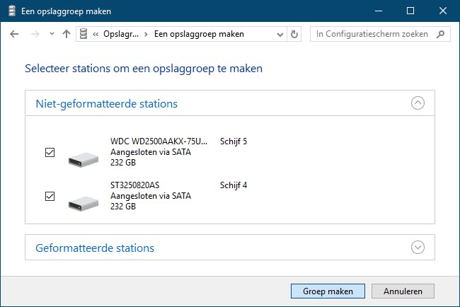 Tip 05 Selecteer de schijven die je aan je opslaggroep wilt toevoegen.