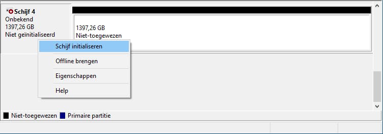 Tip 10 Waarschijnlijk moet je de nieuwbakken raid-opstelling in Windows eerst even initialiseren.