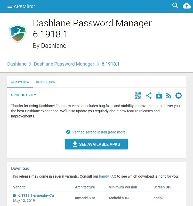 APKmirror is een veilige bron voor APK-bestanden.
