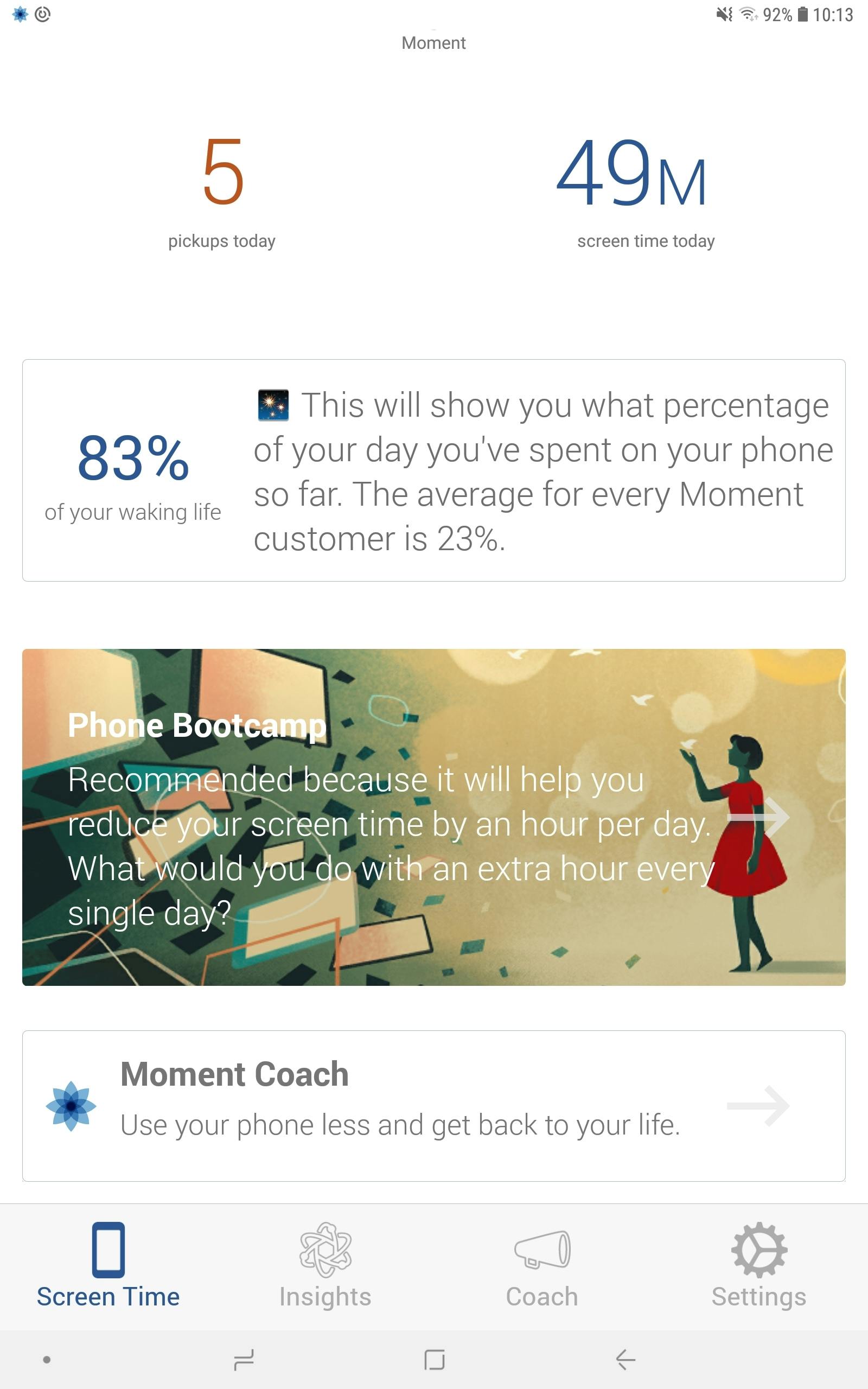 Tip 05 Moment confronteert je in het hoofdscherm met je smartphone- of tabletgebruik.