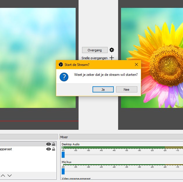Tip 10 Zodra je klikt op Stream starten, kun je beginnen met streamen.