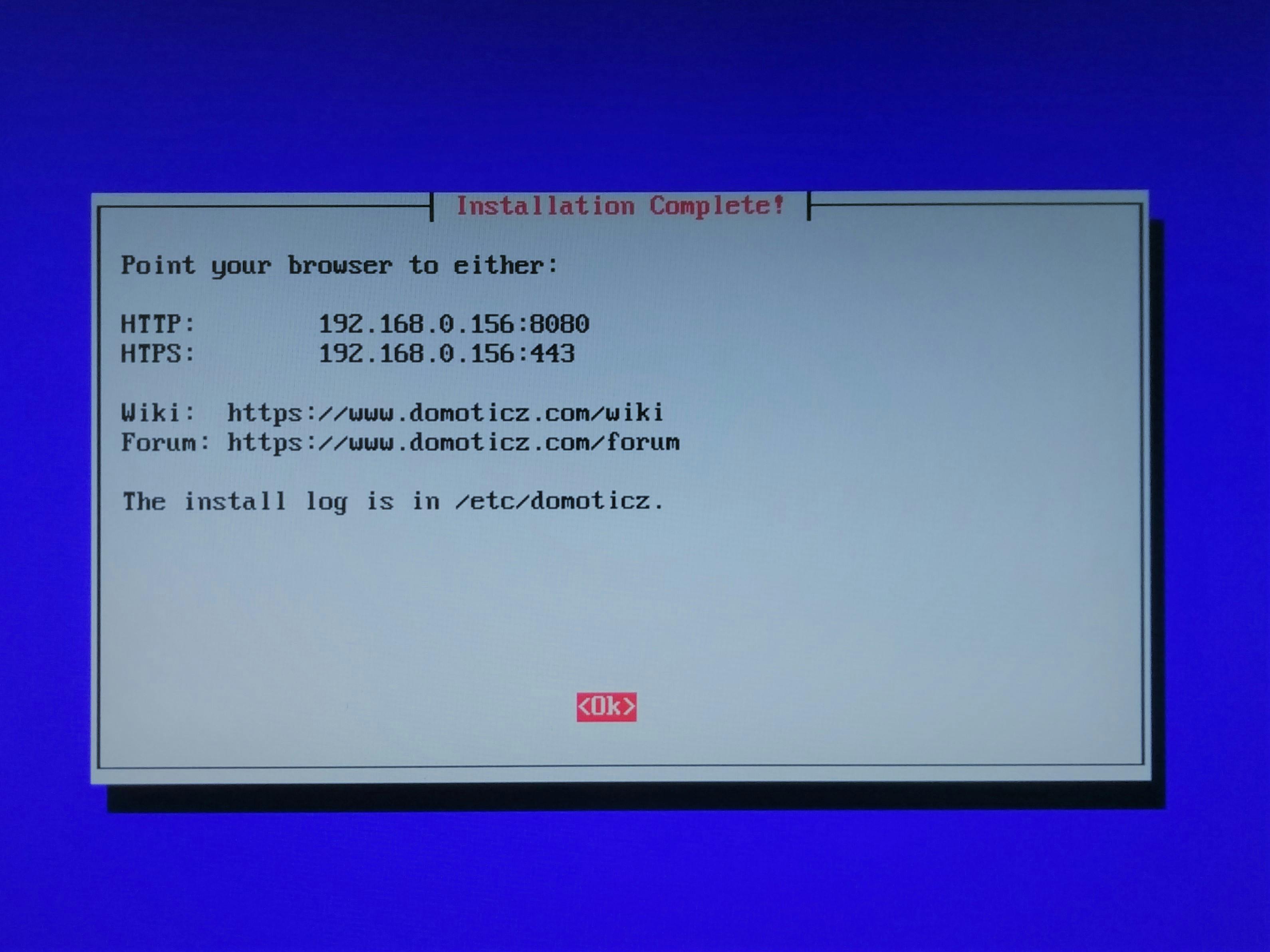 Tip 05 Domoticz laat je weten op welk ip-adres je de server kunt bereiken.