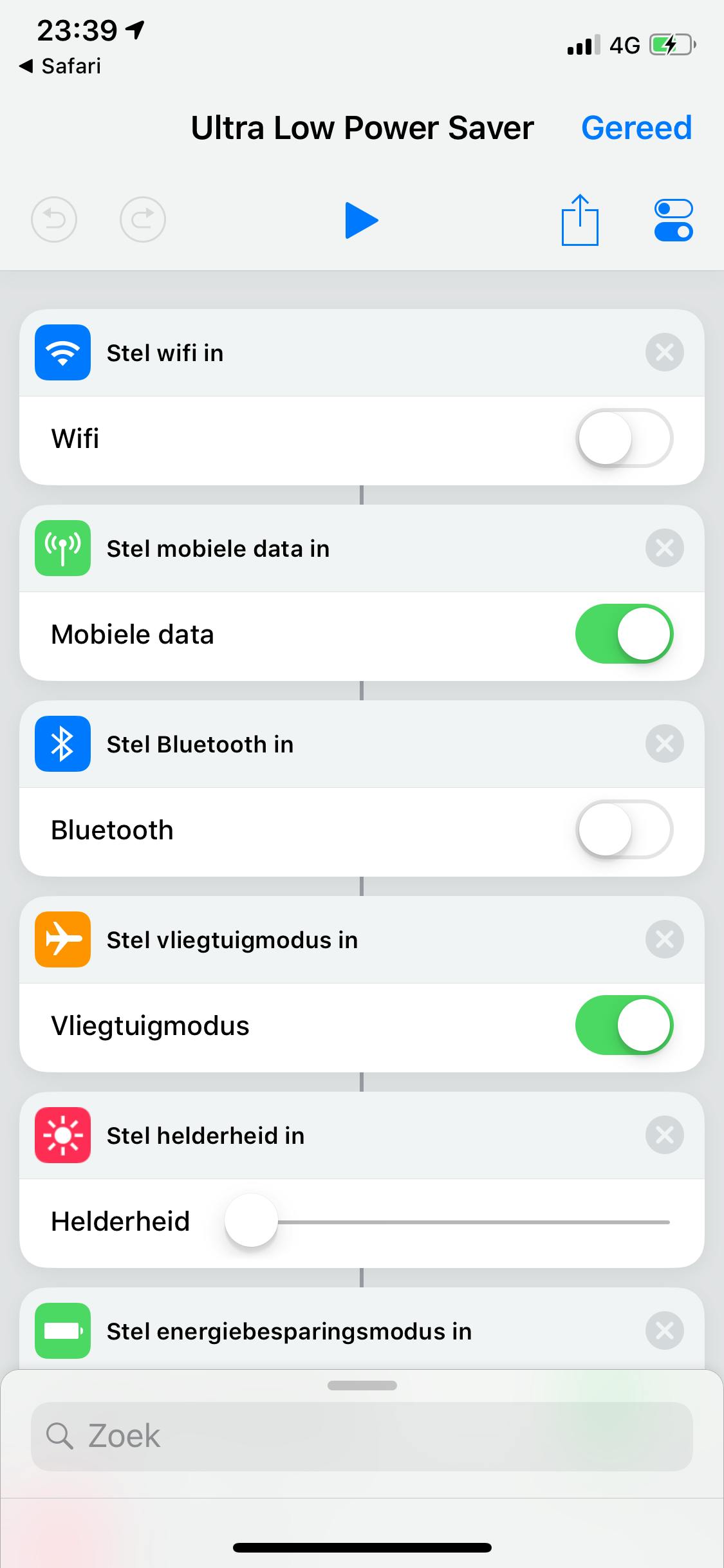 Tip 04 Met deze opdracht schakel je in één klap alle batterijvretende functies uit.