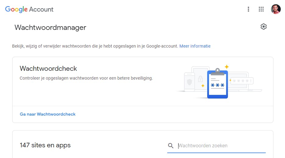 Chrome heeft, zoals wel meer browsers, een eigen wachtwoordmanager.