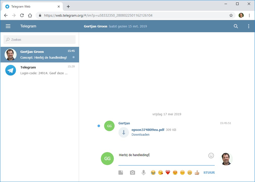 Tip 03 Met Telegram kun je ook gemakkelijk bestanden uitwisselen, tot zelfs 2 gigabyte.