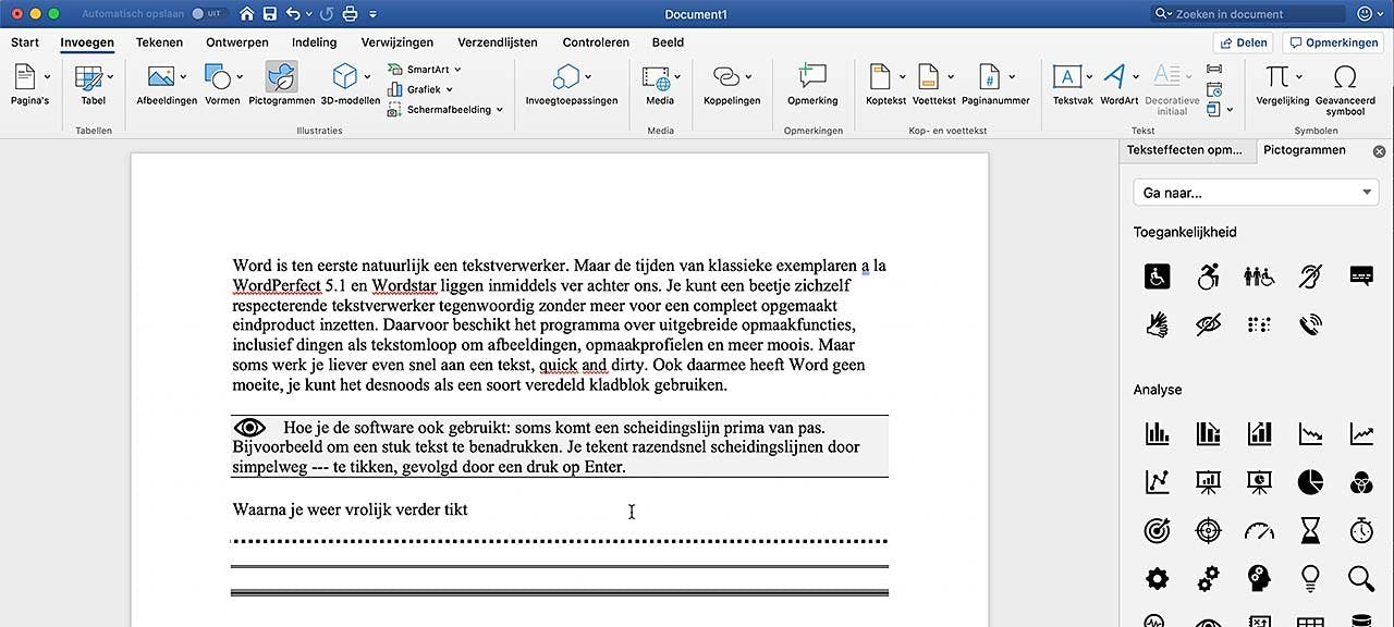 Pictogrammen invoegen in Word doe je zo