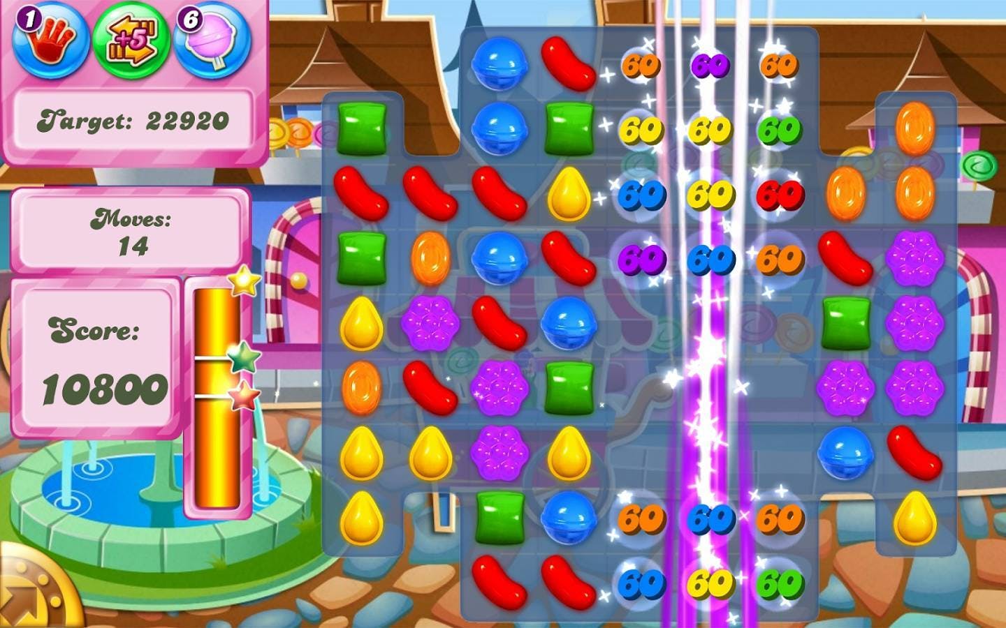 Candy Crush Saga is gratis te downloaden, maar voor een klein bedrag kun je extra zetten kopen.