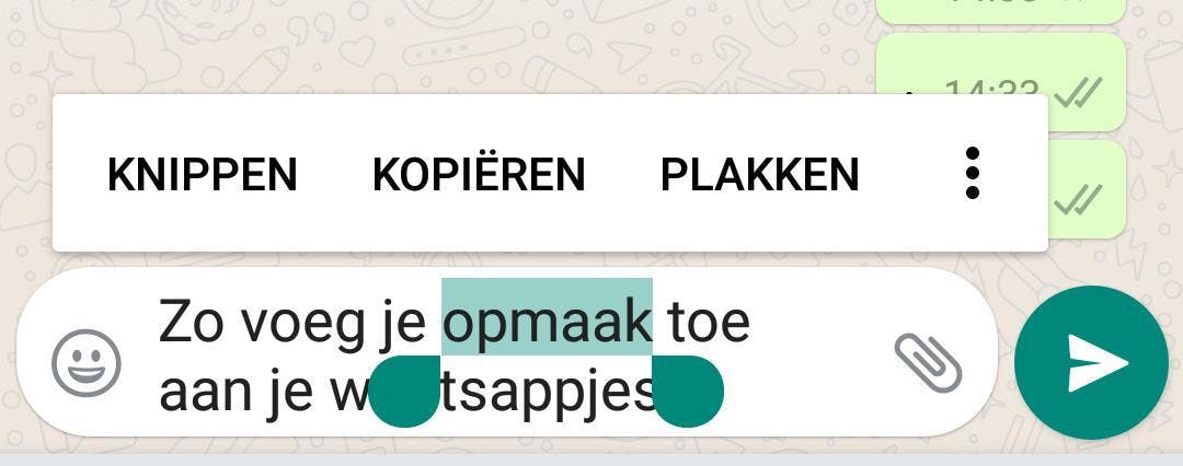 Opmaak in Whatsapp