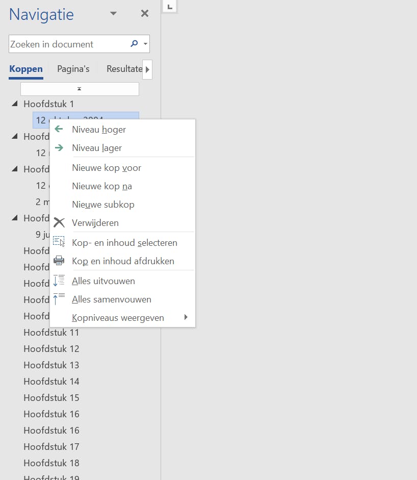 Stijlen zijn niet alleen handig voor opmaak, je kunt er ook tekst beter mee terugbinden.