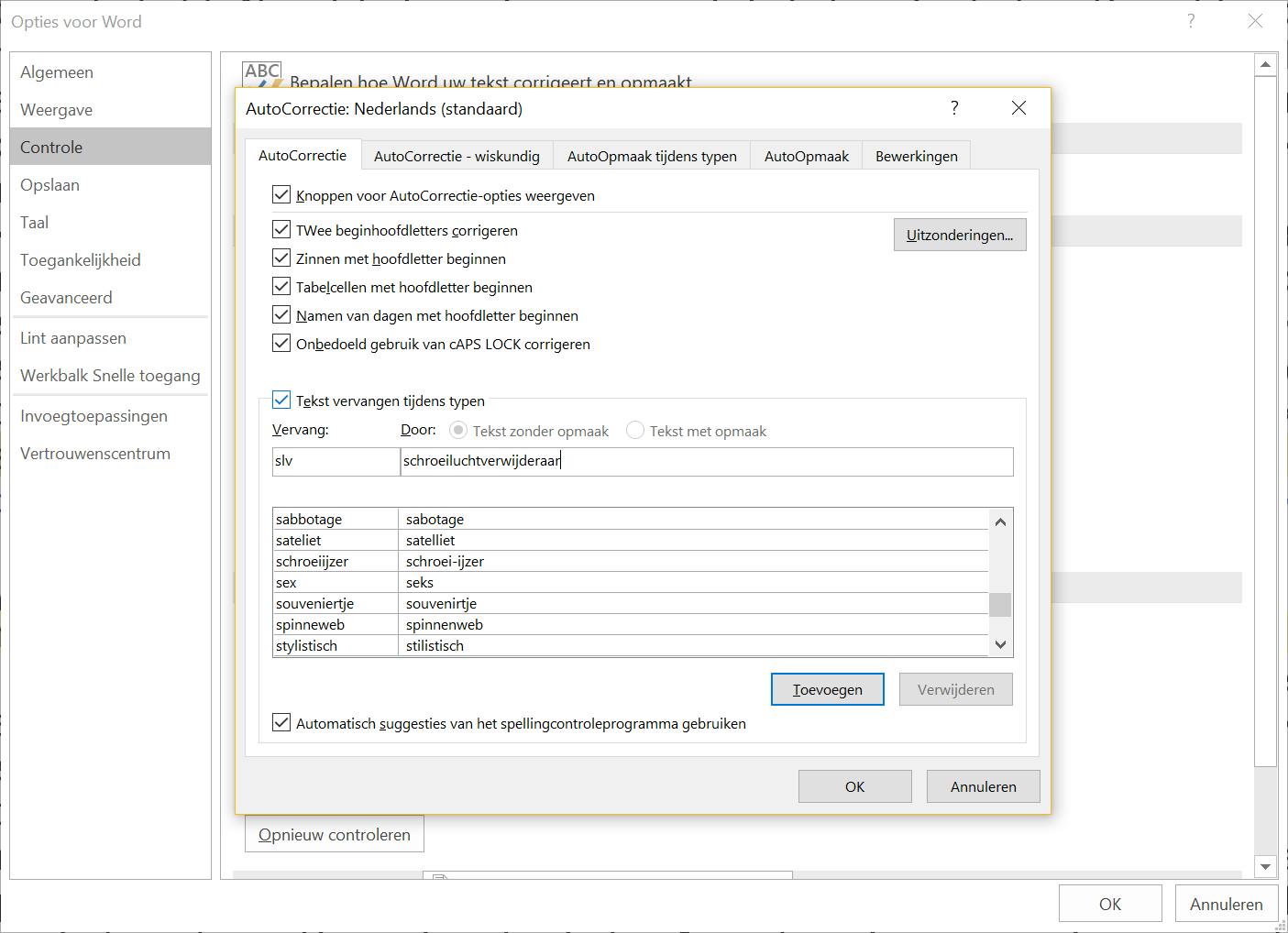 Tekst die vaak terugkomt, kun je automatiseren met behulp van AutoCorrectie.