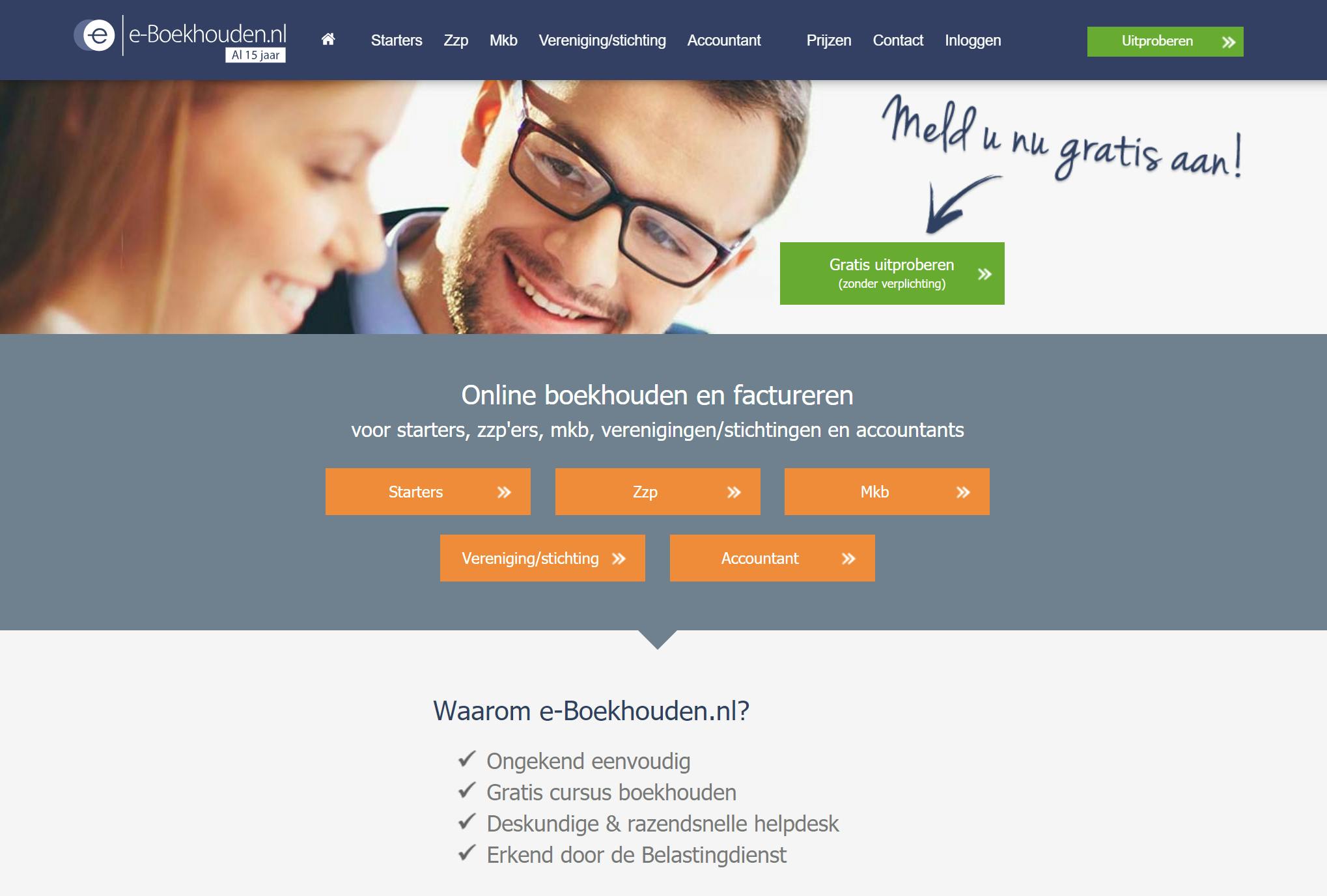 e-Boekhouden.nl mag je veertien dagen uitproberen voor je moet betalen.