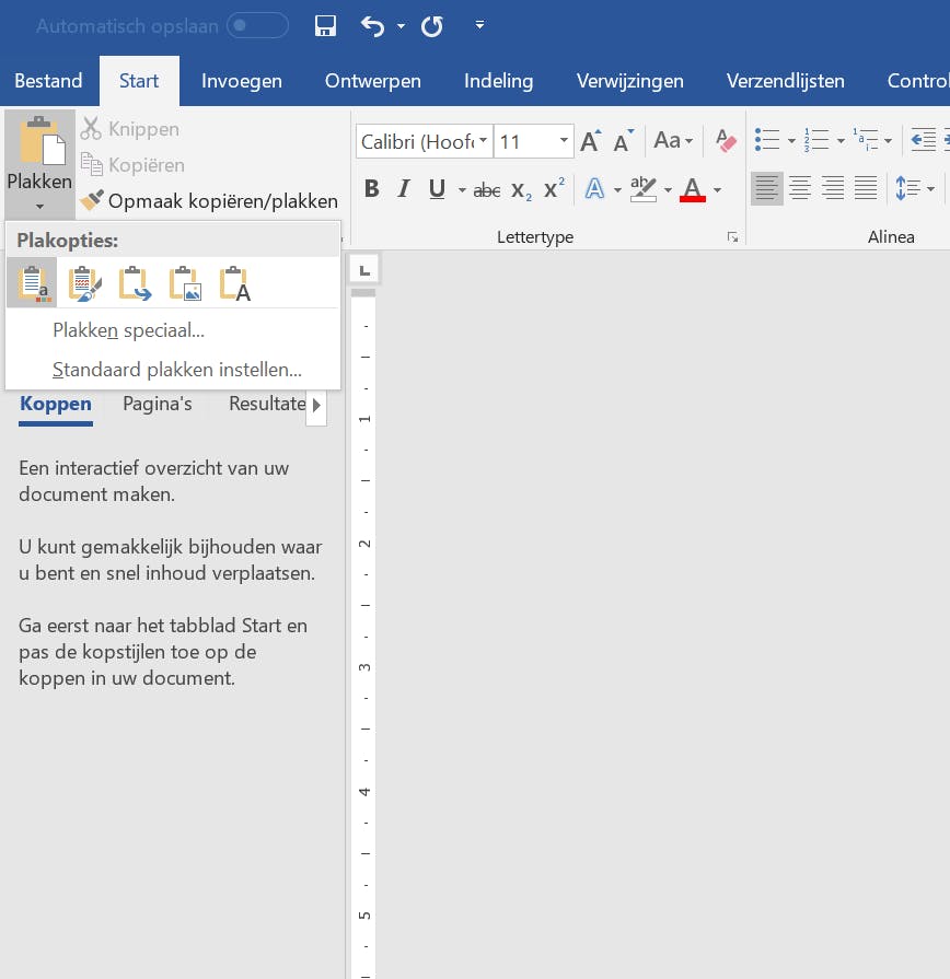 Je kunt ook eenmalig slim plakken met behulp van de optie Speciaal plakken.