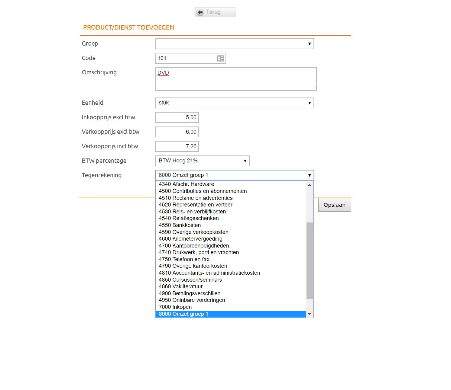 Door producten aan te maken, gaat het factureren een stuk makkelijker (en is minder foutgevoelig).