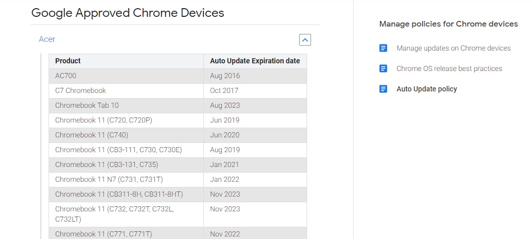 Achterhaal hoe lang je Chromebook nog updates krijgt.