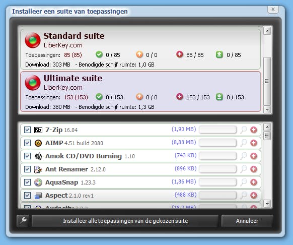 Stel zelf je ideale portable softwarebundel samen met Liberkey.