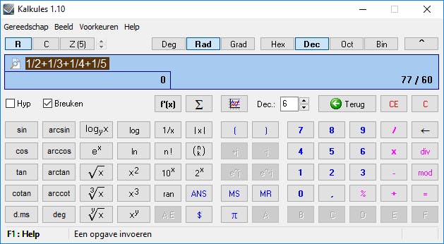 Kalkules is een uitstekende aanvulling op de rekenmachine van Windows.