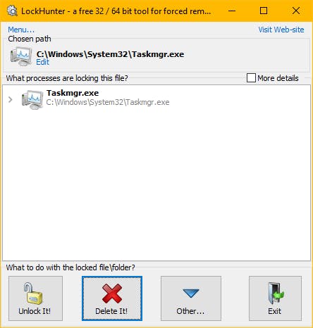 Verwijderen is vervolgens een kwestie van rechtsklikken, ontgrendelen en deleten.