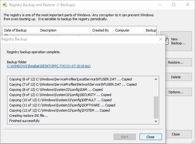 Met RegBak maak je in een oogwenk een complete registerback-up.