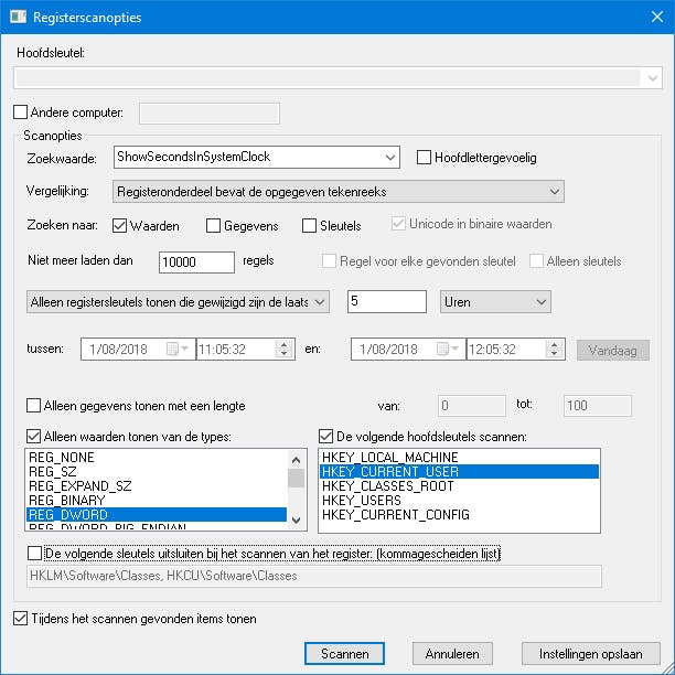 RegScanner biedt zeer krachtige zoekfuncties.