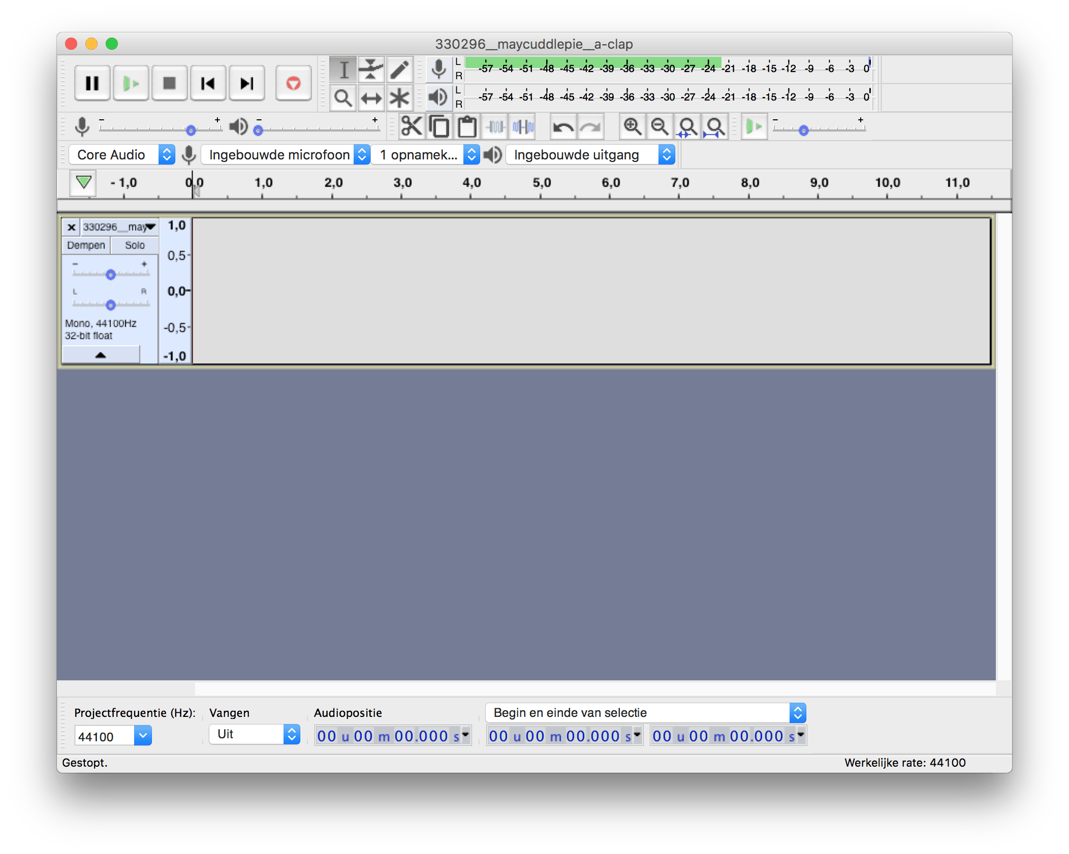 Stel het ingangsvolume goed in voordat je gaat opnemen.