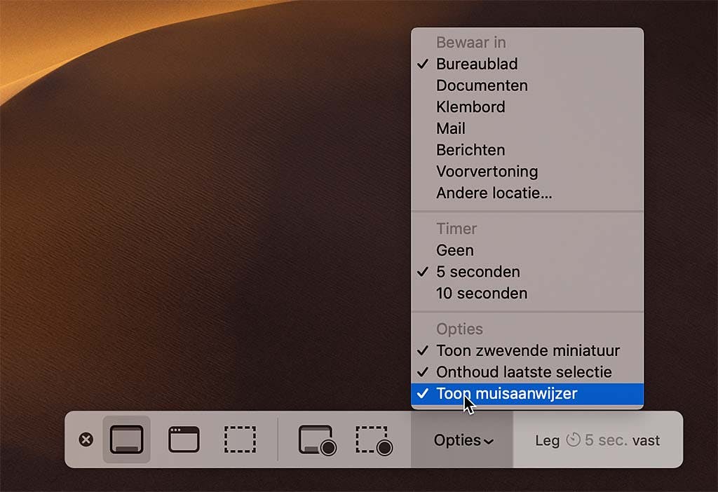Heet maken van screenshots is in macOS Mojave veelzijdiger dan ooit