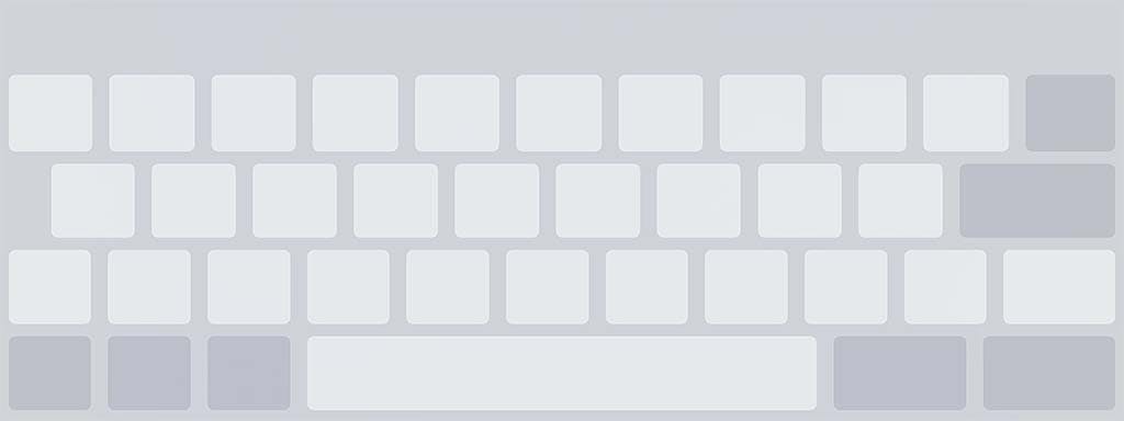 Het schermtoetsenbord van iOS 12 in trackpad modus