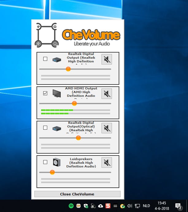 Via het snelmenu wissel je vliegensvlug van geluidsuitvoer.