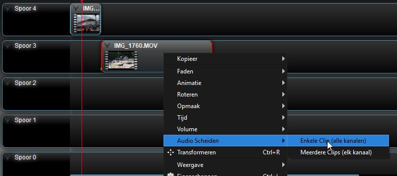 Tip 11 Scheid het audiokanaal van het videoblok.