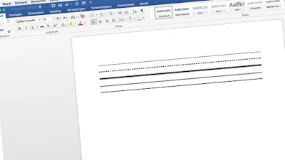 Snelle lijnen in Word