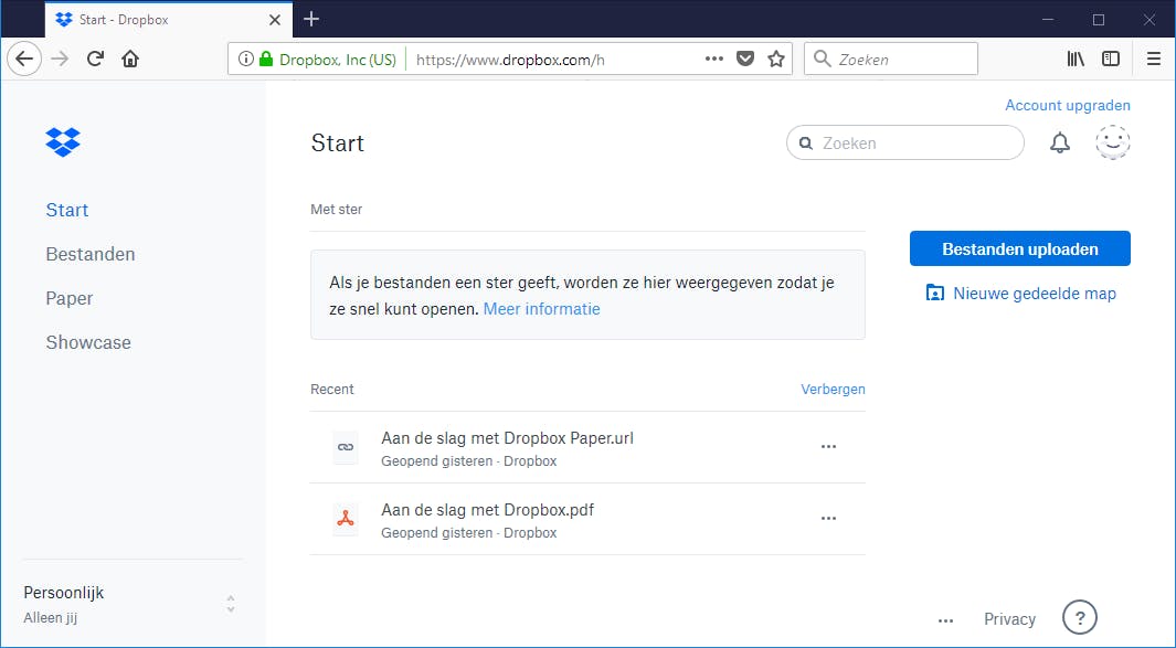 Tip 01 Maak een tweede Dropbox-account aan dat alleen online werkt.
