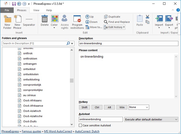 Tip 07: Phrase Express zorgt ervoor dat je woorden als gekarameliseerde, mediëvist en mondharmonica nooit meer fout schrijft.