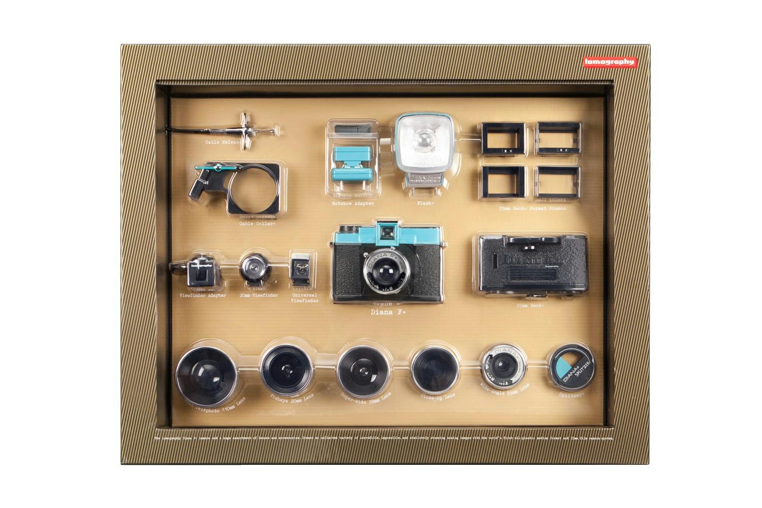 Tip 04 De Diana F+ Deluxe Kit bevat veel accessoires, inclusief de Diana Splitzer.