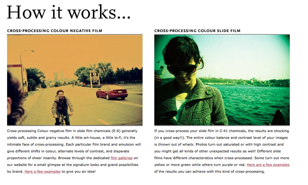 Tip 09 Leg een filmrol in een chemisch bad dat eigenlijk voor een ander soort rolletje is bedoeld en je krijgt aparte resultaten.