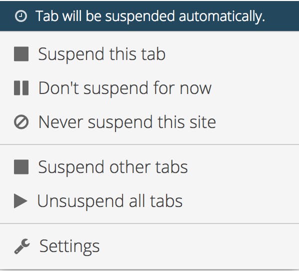 Tip 05 In de instellingen van The Great Suspender kun je zelf aangeven na hoeveel tijd een tabblad moet worden bevroren.