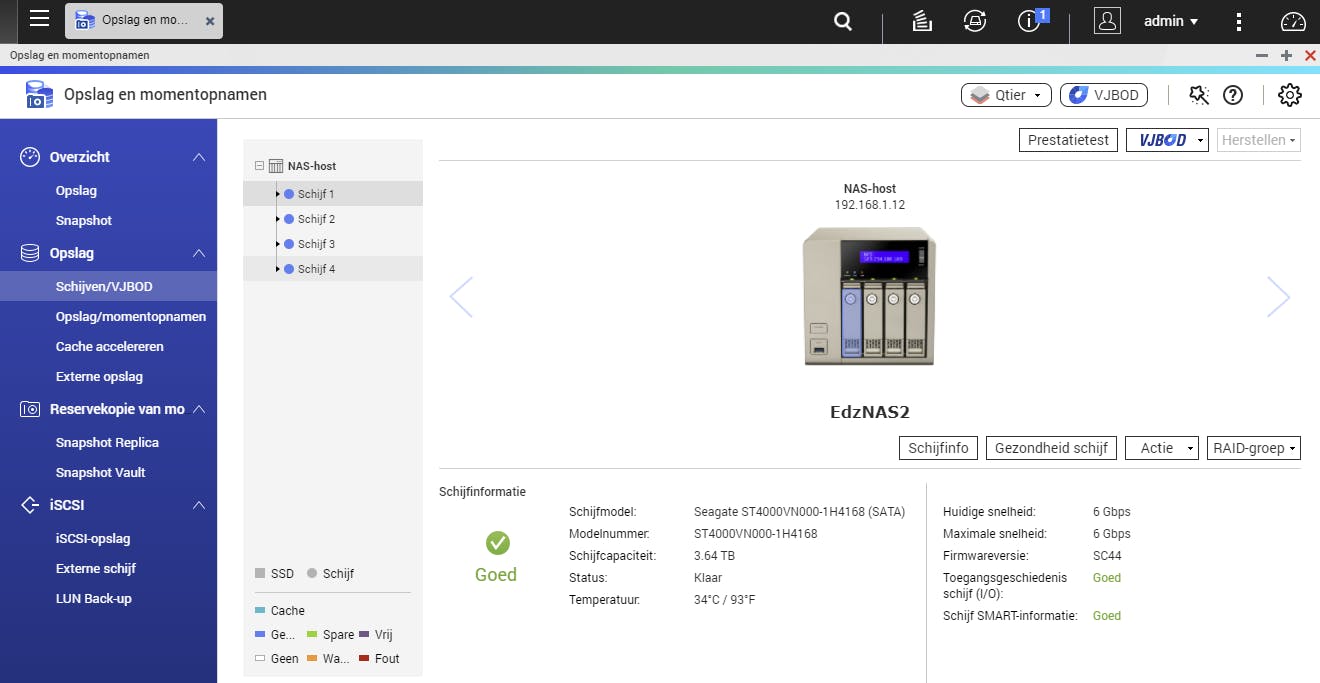 06 De hoeveelheid gegevens op de nas en de grootte van de schijven bepalen welke schijven straks nodig zijn.