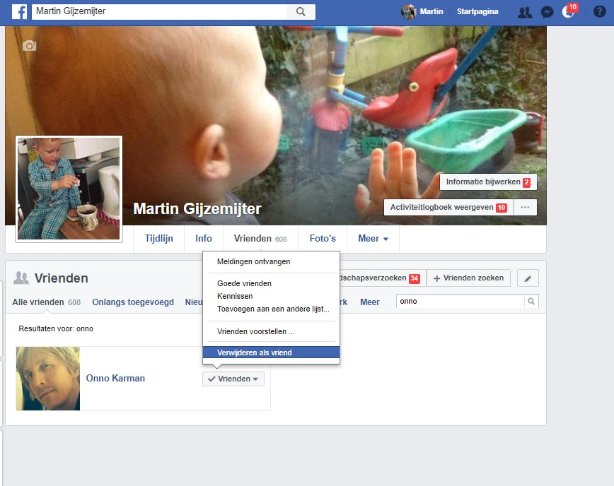 Tip 01 Verwijder vrienden die je nooit spreekt, waarom zou je ze op Facebook houden?