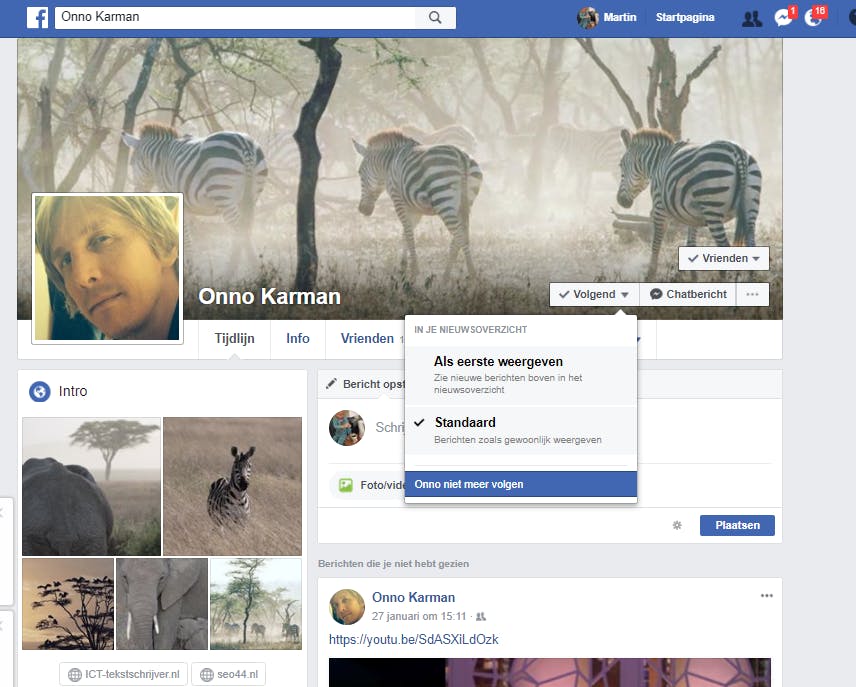 Tip 02 Verwijderen te heftig? Dan kun je ook gewoon ontvolgen.