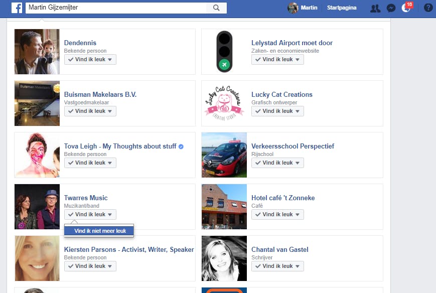 Tip 03 Verwijder pagina’s waarin je geen interesse meer hebt.