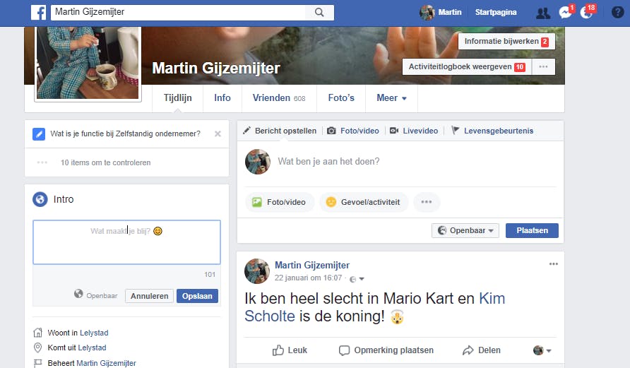 Tip 10 Facebook opgeschoond? Tijd om je profiel bij te werken met recente informatie.