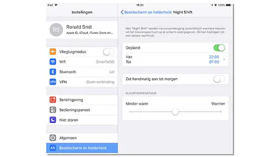 Zo werken Night Shift en True Tone in iOS