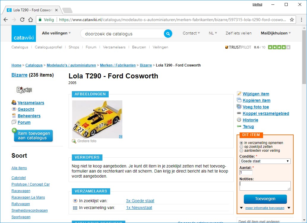 Tip 05 Spullen die Catawiki al kent, voeg je rechtstreeks aan je eigen verzameldatabase toe.