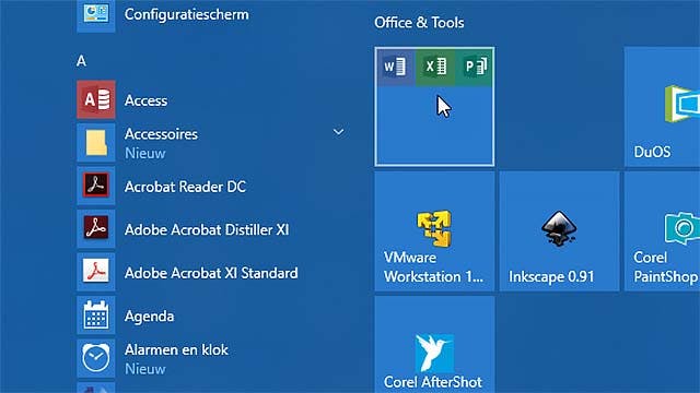 Maak mappen in je Startmenu-tegels van Windows 10