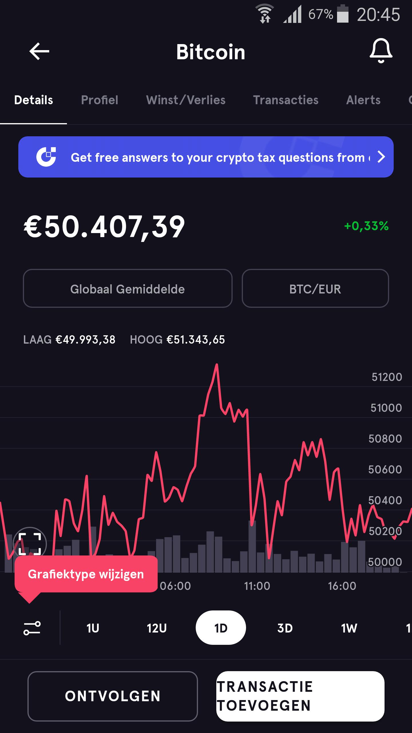 Voor alle cryptovaluta zijn uitgebreide details beschikbaar, zoals de koersgrafieken.