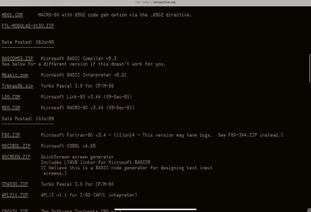Keuze genoeg aan programmeertalen voor CP/M.