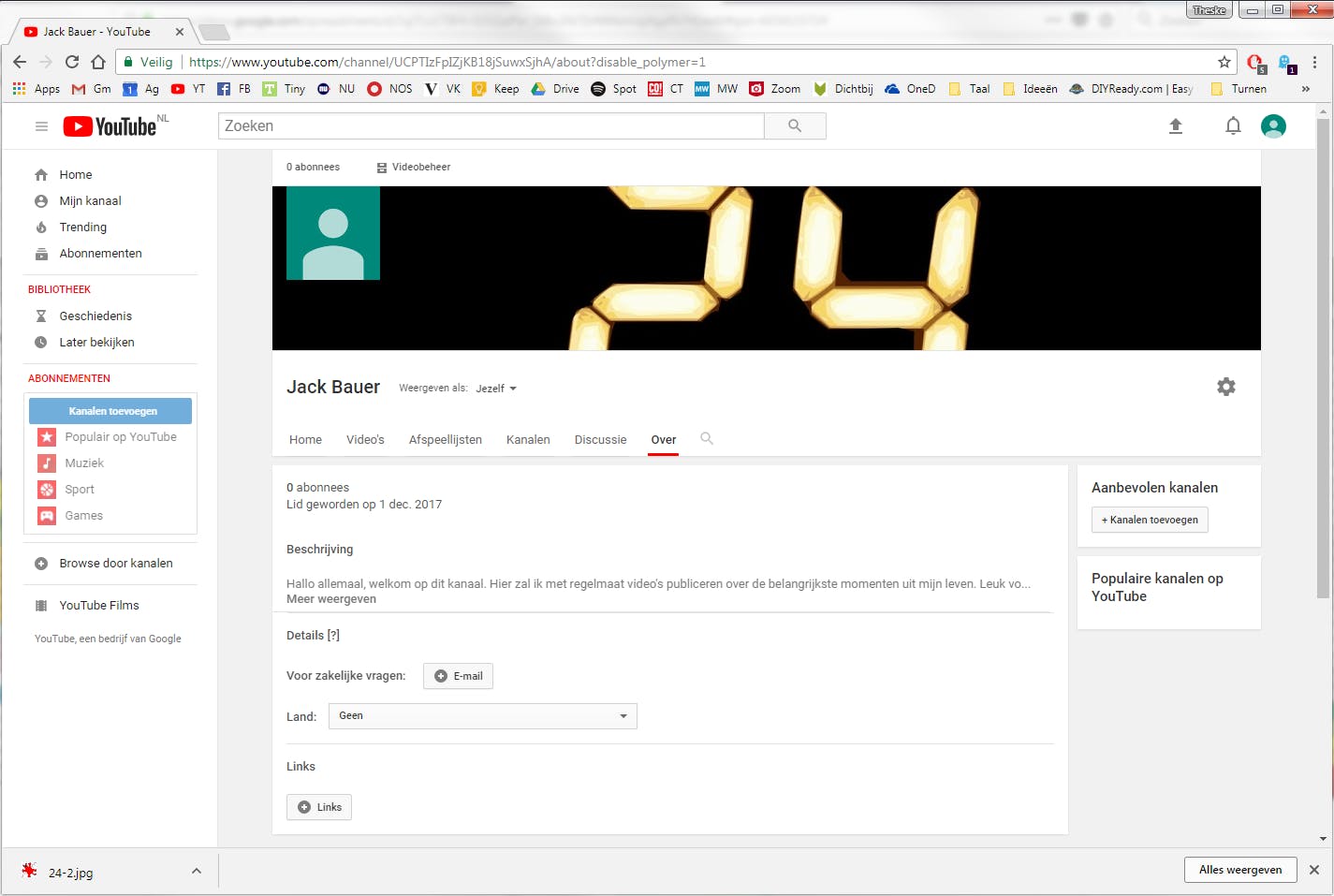 Tip 03 Vul de informatie in waarmee kijkers weten wat voor kanaal ze bekijken.