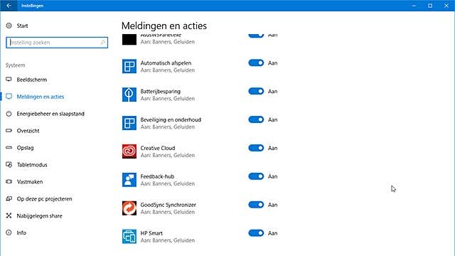 Zo leg je meldingen in Windows 10 aan banden