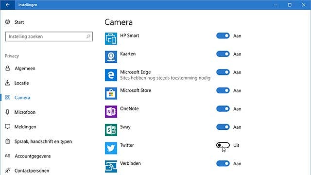 Zorg voor minder nieuwsgierige apps in Windows 10