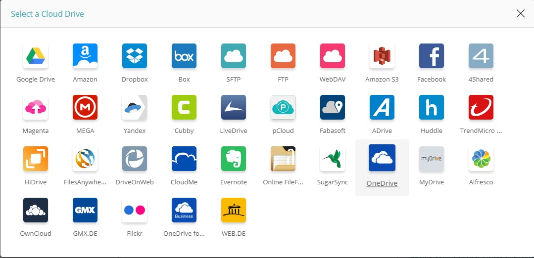 Otixo ondersteunt een indrukwekkend aantal webservices.