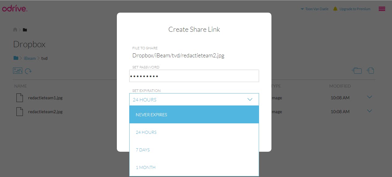 Tip 08 Bestanden delen vanuit odrive gebeurt aan de hand van een unieke url.