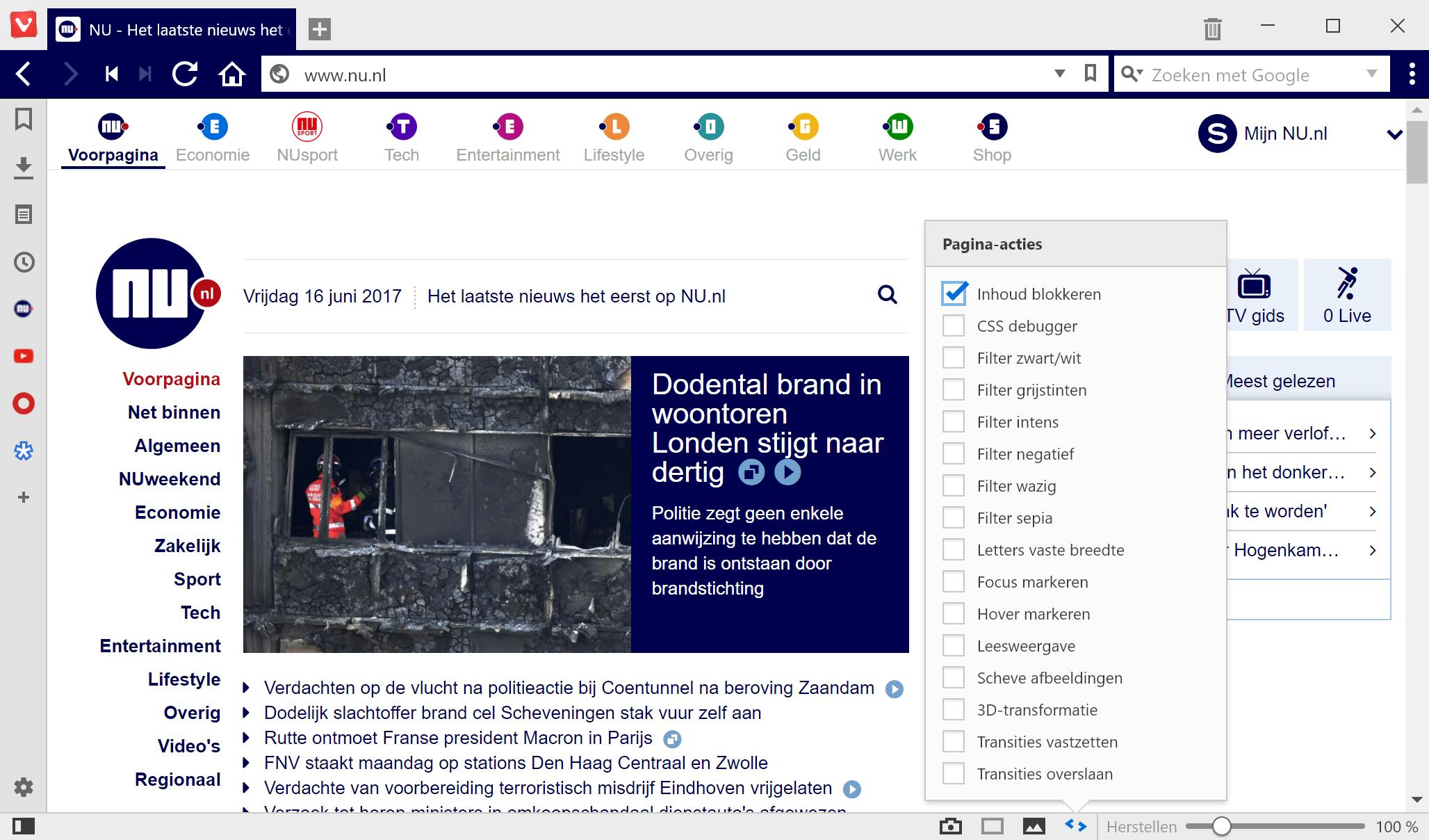 Tip 09 Via Pagina-acties, Inhoud blokkeren verdwijnen advertenties van een site.